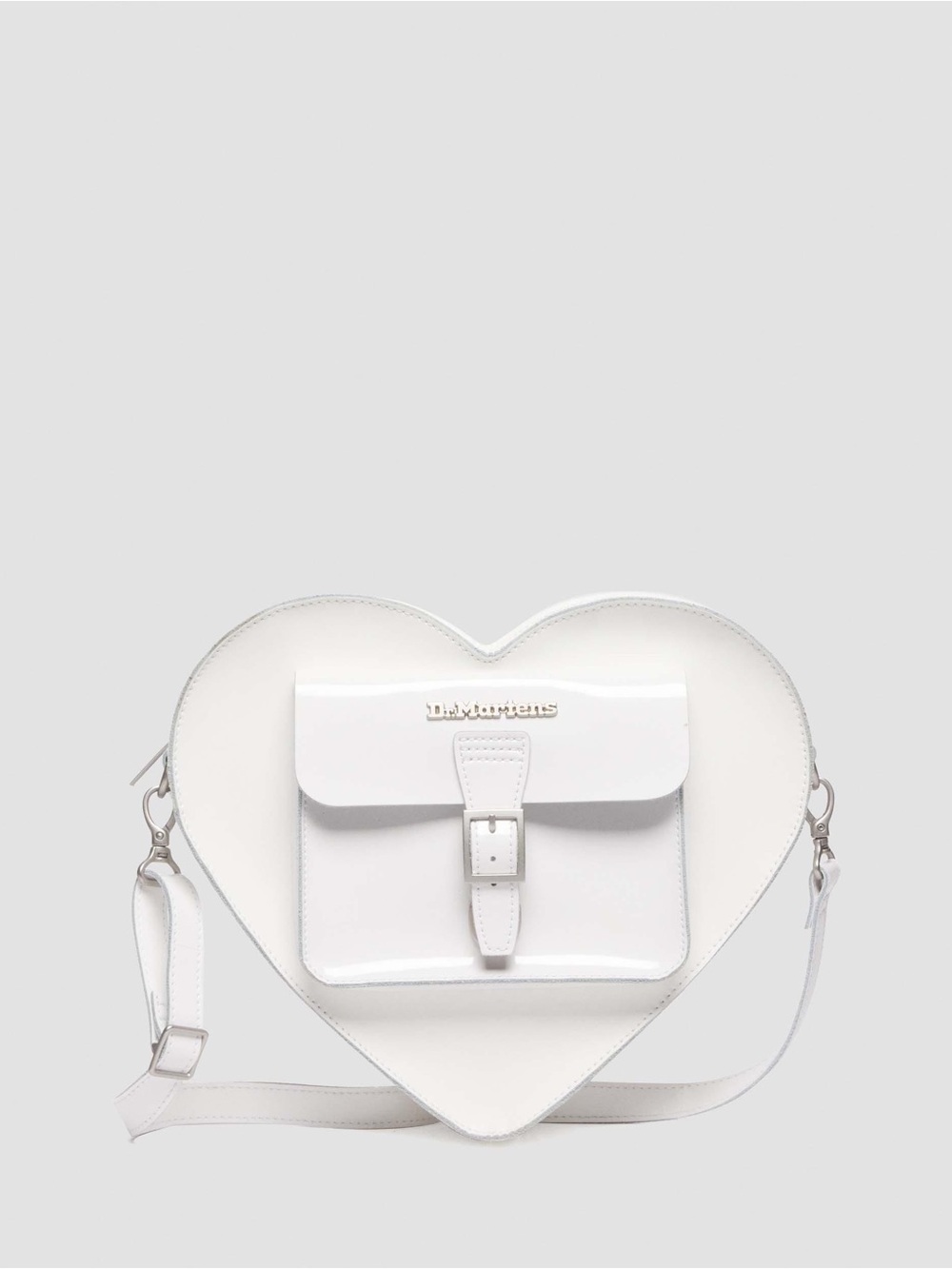 Dr. Martens White Patent Heart Crossbody/ Backpack